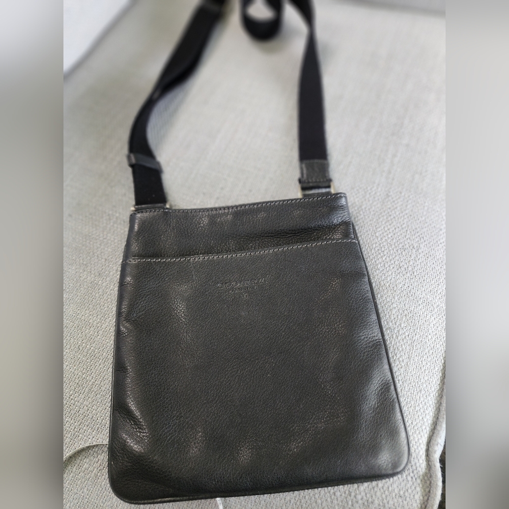Cuoieria Fiorentina Blackish Brown Leather Crossbody Bag Made In Italy 9x10